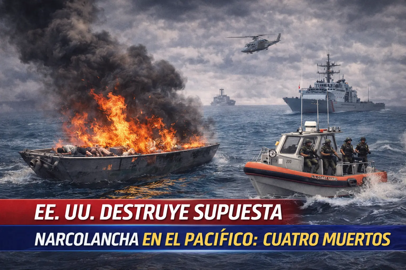 EE. UU. destruye supuesta narcolancha en el Pacífico: cuatro muertos